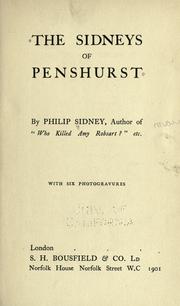 The Sidneys of Penshurst by Philip Sidney