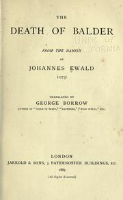Cover of: The death of Balder. by Johannes Ewald