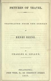Cover of: Pictures of travel by Heinrich Heine