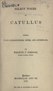 Cover of: Select poems by Gaius Valerius Catullus
