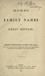 Cover of: Homes of family names in Great Britain.