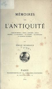 Cover of: M©Øemoires sur l'antiquit©Øe by Emile Burnouf