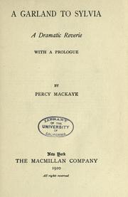 Cover of: A garland to Sylvia by by Percy MacKaye.