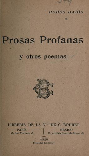 Prosas profanas y otros poema by Dar©Øio, Rub©Øen