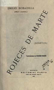 Cover of: Rojeces de Marte: sonetos.