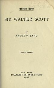 Cover of: Sir Walter Scott