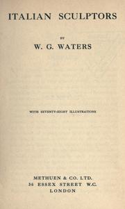 Cover of: Italian sculptors by Waters, W. G.