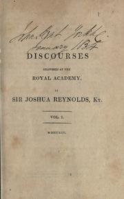 Cover of: Discourses. by Sir Joshua Reynolds