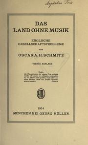 Cover of: Das Land ohne Musik by Oscar A. H. Schmitz