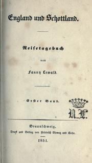 Cover of: England und Schottland by Fanny Lewald