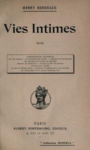 Cover of: Vies intimes by Henri Bordeaux