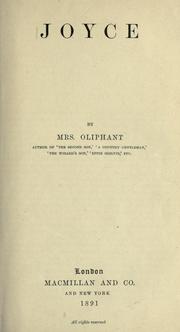 Cover of: Joyce by Margaret Oliphant
