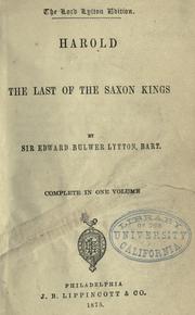Cover of: Harold by Edward Bulwer Lytton, Baron Lytton