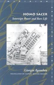 Cover of: Homo sacer: sovereign power and bare life