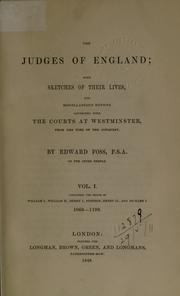 Cover of: The judges of England by Edward Foss