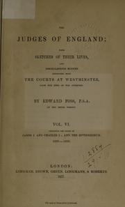 Cover of: The judges of England by Edward Foss