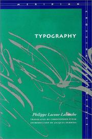 Cover of: Typography by Philippe Lacoue-Labarthe