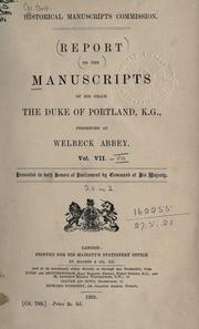 Cover of: The manuscripts of His Grace the Duke of Portland by Great Britain. Royal Commission on Historical Manuscripts.