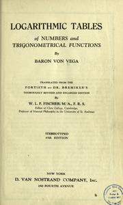 Logarithmisch-trigonometrisches Handbuch. by Vega, Georg Freiherr von