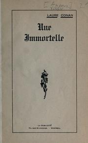 Cover of: immortelle [par] Laure Conan.