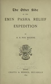 Cover of: The other side of the Emin Pasha relief expedition