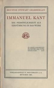 Cover of: Immanuel Kant, die Pers©·onlichkeit als Einf©·uhrung in das Werk