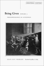 Cover of: Being Given by Jean-Luc Marion