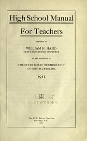 Cover of: High school manual for teachers.