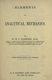 Cover of: Elements of analytical mechanics. by W. H. C. Bartlett