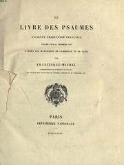Cover of: Le livre des psaumes: ancienne traduction française