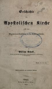 Cover of: Geschichte der Apostolischen Kirche: nebst einer allgemeinen Einleitung in die Kirchengeschichte.