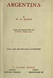 Cover of: Argentina by William Alfred Hirst