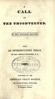 Cover of: A call to the unconverted. by Richard Baxter