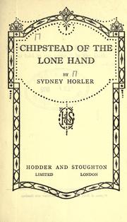 Cover of: Chipstead of the lone hand