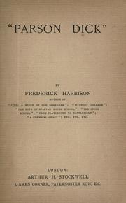 Cover of: Parson Dick. by Frederick Harrison