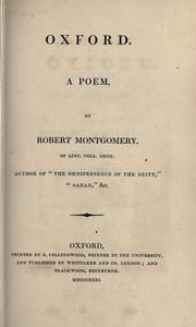 Cover of: Oxford by Robert Montgomery