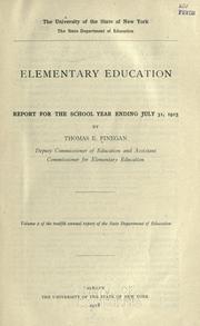 Cover of: Elementary education. by Thomas E. Finegan