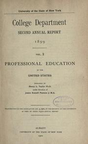 Cover of: Professional education in the United States