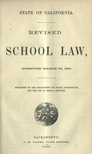 Cover of: Revised school law by California.