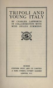 Cover of: Tripoli and young Italy by Charles Lapworth