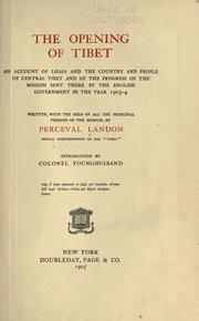 Cover of: The opening of Tibet by Perceval Landon