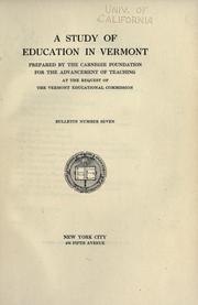 A study of education in Vermont by Carnegie Foundation for the Advancement of Teaching.