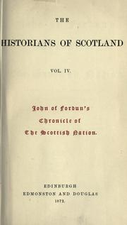 Cover of: John of Fordun's Chronicle of the Scottish nation. by John of Fordun, John of Fordun