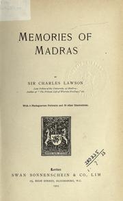 Cover of: Memories of Madras. by Lawson, Charles Sir