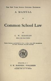 Cover of: The New York school officers handbook by C. W. Bardeen, C. W. Bardeen