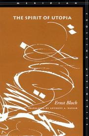 Cover of: The Spirit of Utopia (Meridian: Crossing Aesthetics) by Ernst Bloch