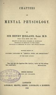 Cover of: Chapters on mental physiology