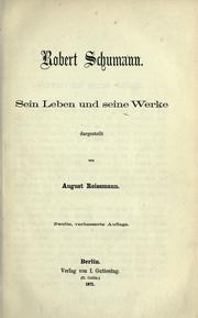 Cover of: Robert Schumann: sein leben und seine werke