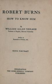 Cover of: Robert Burns, how to know him.