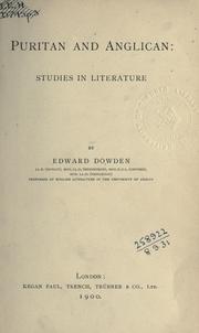 Cover of: Puritan and Anglican by Dowden, Edward, Dowden, Edward